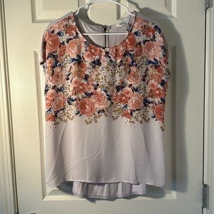 Pale pink floral blouse